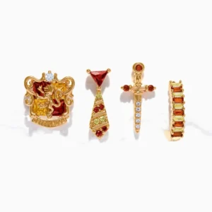 4pcs/set The Magic World House Stud Earrings Gold Color Plated Cubic Zirconia Crystal Stone Women Jewelry